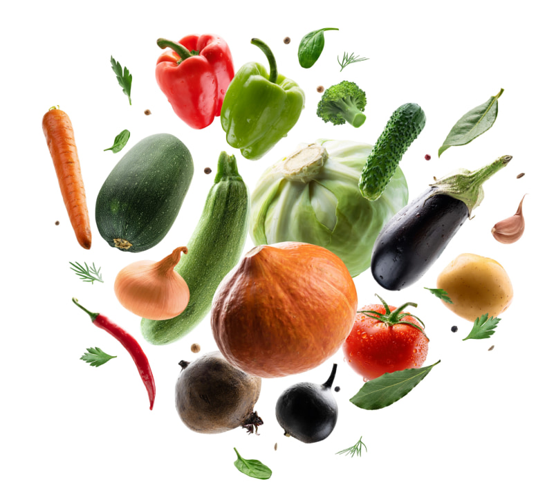 fruits-vegetables-floating